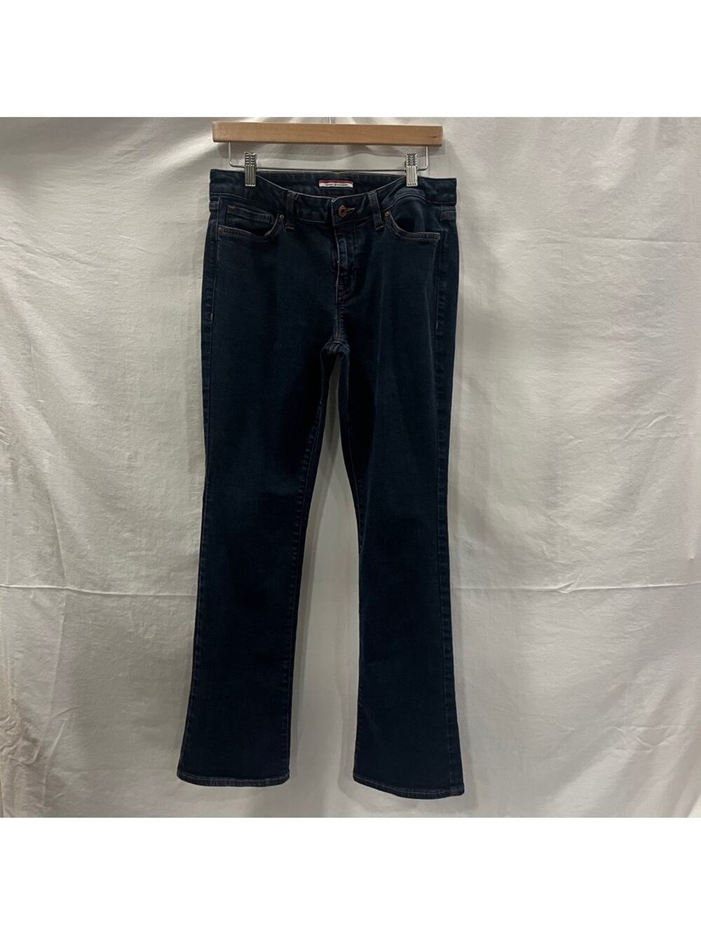 Tommy Hilfiger Bootcut Jeans Womens 10 Regular Dark Wash Basic Classic Simple